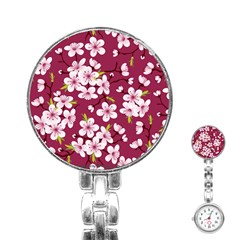 Cherry Blossom Stainless Steel Nurses Watch by goljakoff