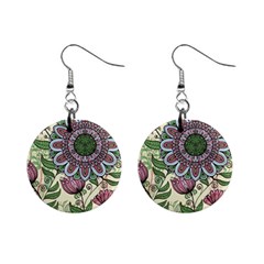 Mandala Flower Mini Button Earrings by goljakoff