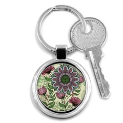 Mandala Flower Key Chain (round) by goljakoff