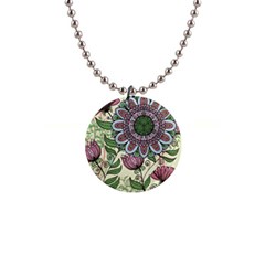 Mandala Flower 1  Button Necklace by goljakoff