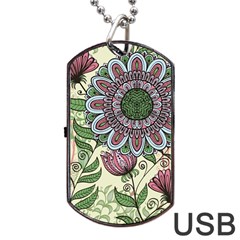 Mandala Flower Dog Tag Usb Flash (one Side) by goljakoff