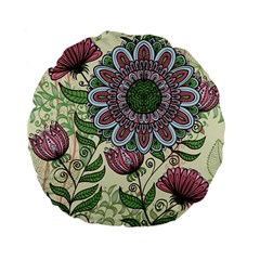 Mandala Flower Standard 15  Premium Flano Round Cushions by goljakoff