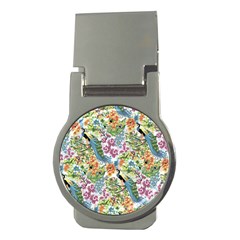 Flowers And Peacock Money Clips (round)  by goljakoff