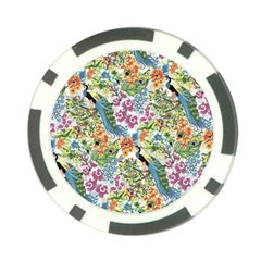 Flowers And Peacock Poker Chip Card Guard by goljakoff