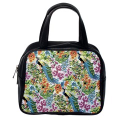 Flowers And Peacock Classic Handbag (one Side) by goljakoff