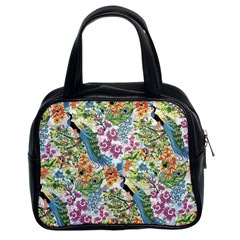 Flowers And Peacock Classic Handbag (two Sides) by goljakoff