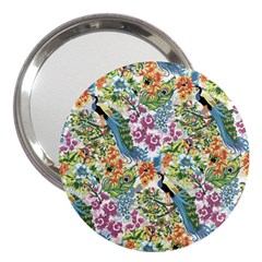 Flowers And Peacock 3  Handbag Mirrors by goljakoff