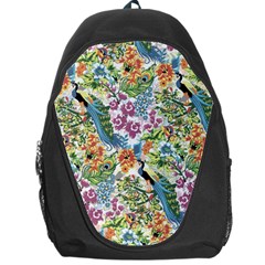 Flowers And Peacock Backpack Bag by goljakoff