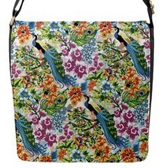 Flowers And Peacock Flap Closure Messenger Bag (s) by goljakoff