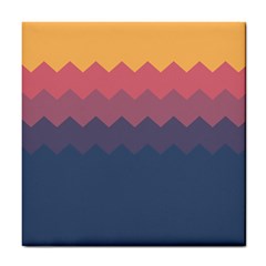 Flat Autumn Zigzag Palette Tile Coaster by goljakoff