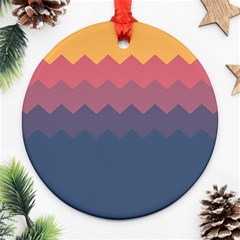 Flat Autumn Zigzag Palette Ornament (round) by goljakoff