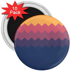 Flat Autumn Zigzag Palette 3  Magnets (10 Pack)  by goljakoff