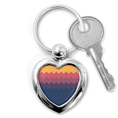 Flat Autumn Zigzag Palette Key Chain (heart) by goljakoff