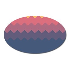 Flat Autumn Zigzag Palette Oval Magnet by goljakoff