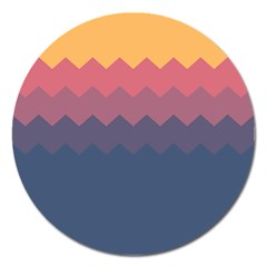 Flat Autumn Zigzag Palette Magnet 5  (round) by goljakoff