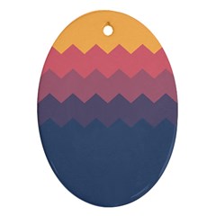 Flat Autumn Zigzag Palette Oval Ornament (two Sides) by goljakoff