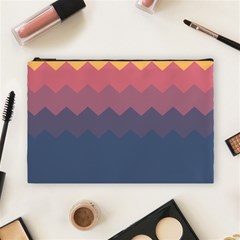 Flat Autumn Zigzag Palette Cosmetic Bag (large) by goljakoff