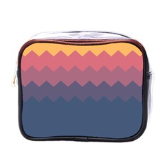 Flat Autumn Zigzag Palette Mini Toiletries Bag (one Side) by goljakoff