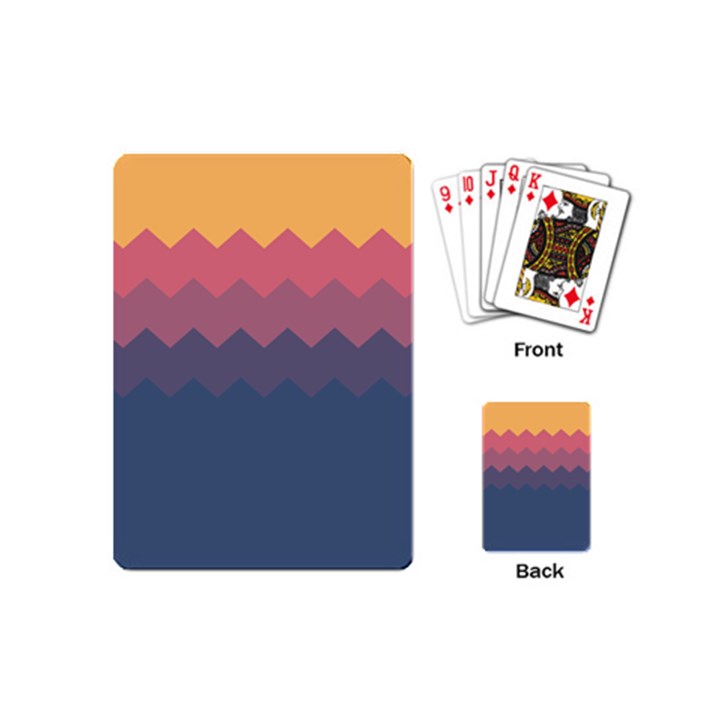 Flat autumn zigzag palette Playing Cards Single Design (Mini)