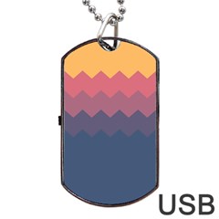 Flat Autumn Zigzag Palette Dog Tag Usb Flash (one Side) by goljakoff