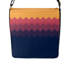 Flat Autumn Zigzag Palette Flap Closure Messenger Bag (l) by goljakoff