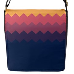 Flat Autumn Zigzag Palette Flap Closure Messenger Bag (s) by goljakoff