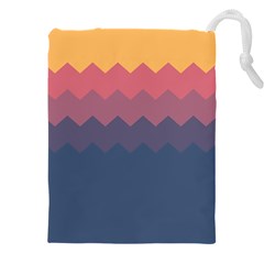 Flat Autumn Zigzag Palette Drawstring Pouch (4xl) by goljakoff