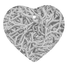 Dry Roots Texture Print Heart Ornament (two Sides)