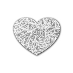 Dry Roots Texture Print Rubber Coaster (heart) 