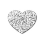 Dry Roots Texture Print Heart Coaster (4 pack)  Front