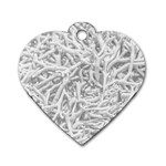 Dry Roots Texture Print Dog Tag Heart (Two Sides) Front