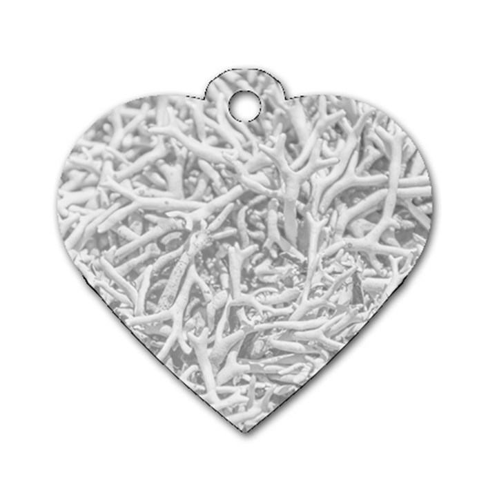 Dry Roots Texture Print Dog Tag Heart (Two Sides)