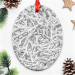 Dry Roots Texture Print Ornament (Oval Filigree) Front