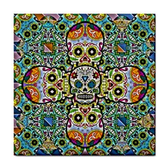 Sugar Skulls Pattern Tile Coaster by ExtraGoodSauce