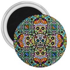 Sugar Skulls Pattern 3  Magnets by ExtraGoodSauce