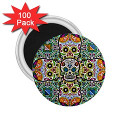 Sugar Skulls Pattern 2 25  Magnets (100 Pack)  by ExtraGoodSauce