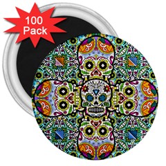 Sugar Skulls Pattern 3  Magnets (100 Pack) by ExtraGoodSauce