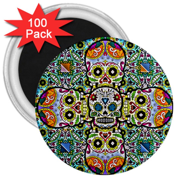 Sugar Skulls Pattern 3  Magnets (100 pack)