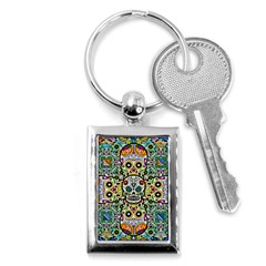 Sugar Skulls Pattern Key Chain (rectangle) by ExtraGoodSauce