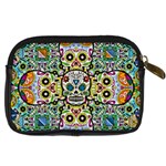 Sugar Skulls Pattern Digital Camera Leather Case Back