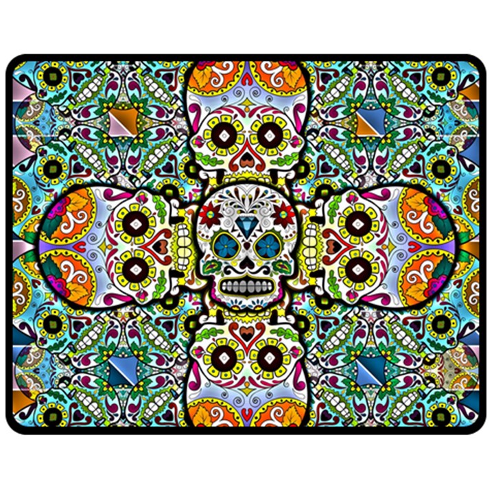 Sugar Skulls Pattern Fleece Blanket (Medium) 