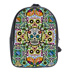 Sugar Skulls Pattern School Bag (xl) by ExtraGoodSauce