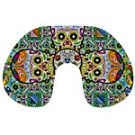 Sugar Skulls Pattern Travel Neck Pillow Back