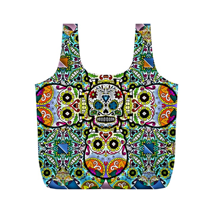 Sugar Skulls Pattern Full Print Recycle Bag (M)