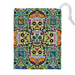 Sugar Skulls Pattern Drawstring Pouch (4xl) by ExtraGoodSauce