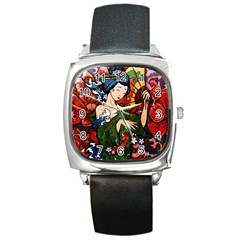 Geisha Square Metal Watch by UniqueandCustomGifts