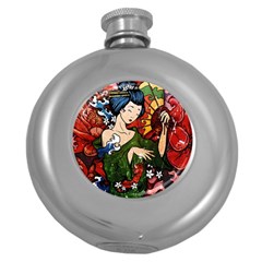 Geisha Round Hip Flask (5 Oz)