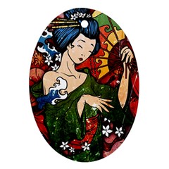 Geisha Oval Ornament (two Sides)