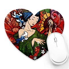 Geisha Heart Mousepads by UniqueandCustomGifts