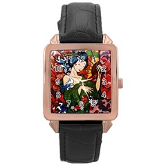 Geisha Rose Gold Leather Watch  by UniqueandCustomGifts